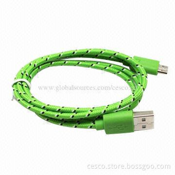 Good Color Nylon Netting Style Micro 5-pin USB Data Transfer Charge Cable